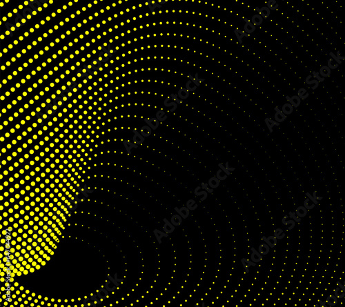 yellow wavy halftone background. Dots pop art sport style vector illustration