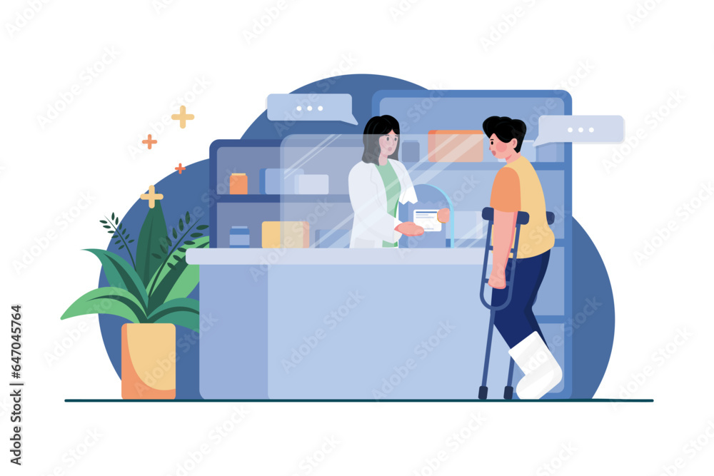 Medical Pharmacy Illustration Concept Medical Pharmacy Illustration Concept