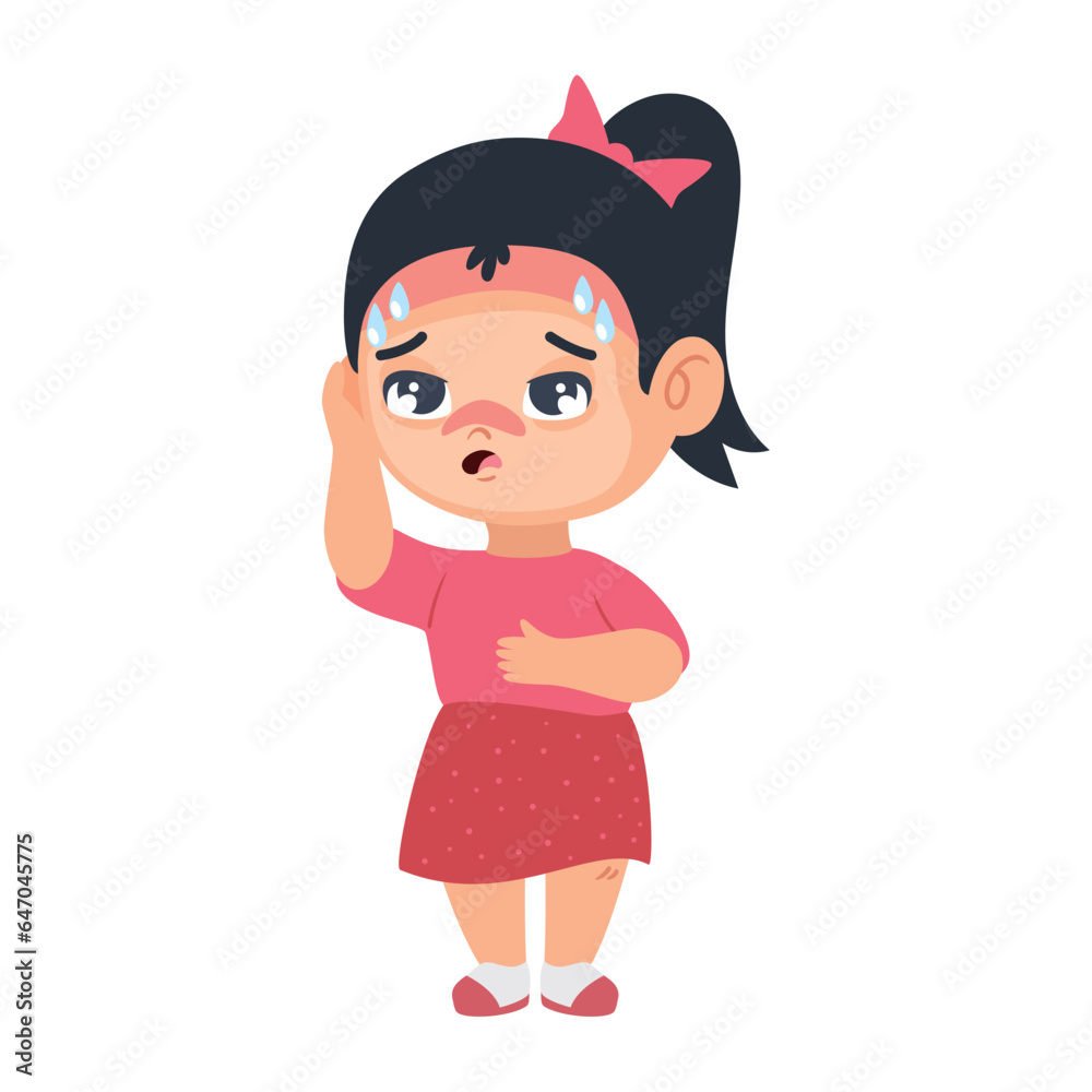 kid sick with fever and sweating kid sick with fever and sweating