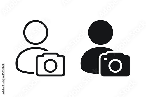 Photographer icon. Person with camera symbol. illustration vector