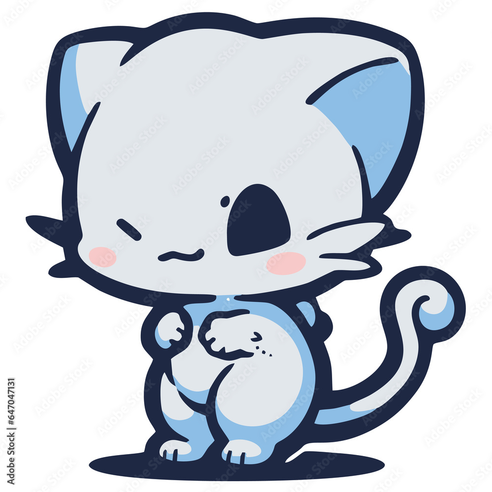 Fototapeta premium Playful and lovable cat character for tshirt design