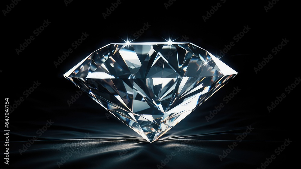 Sparkling light brilliant cut diamond. generative AI Sparkling light brilliant cut diamond. generative AI