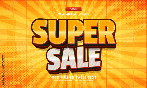 Design editable text effect, super sale 3d bold vector illustration