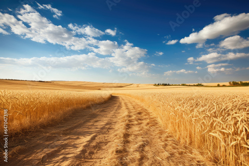 Trail in a ripe wheat field