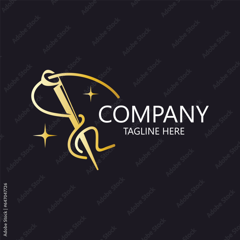 Needle and thread Sewing logo outline combination Line flat design template Simple icons. Concept taylor illustration Needle and thread Sewing logo outline combination Line flat design template Simple icons. Concept taylor illustration