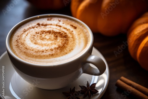 Pumpkin spice latte close-up