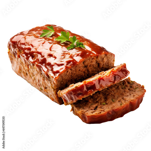 Meatloaf, transparent background, isolated image, generative AI
