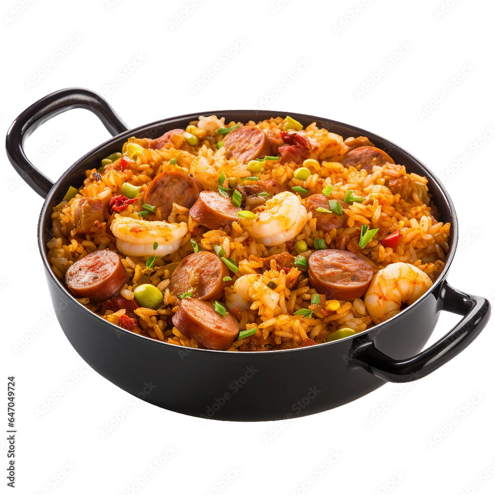 Fototapeta premium Jambalaya, transparent background, isolated image, generative AI 