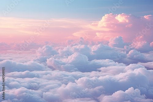 Fototapeta Naklejka Na Ścianę i Meble -  soft pastel pink clouds in the sky