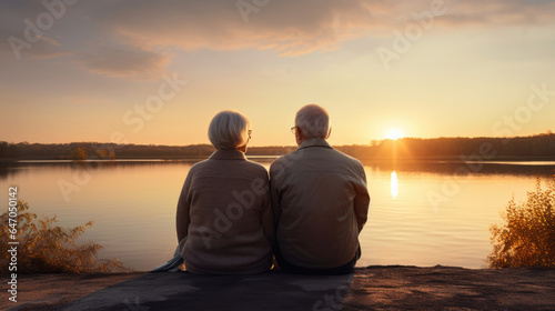 An older couple watching the first sunrise of the year,  a moment of quiet reflection © basketman23