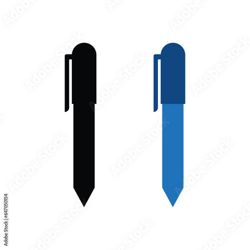 Pen icon Vector isolated simple black sign.
