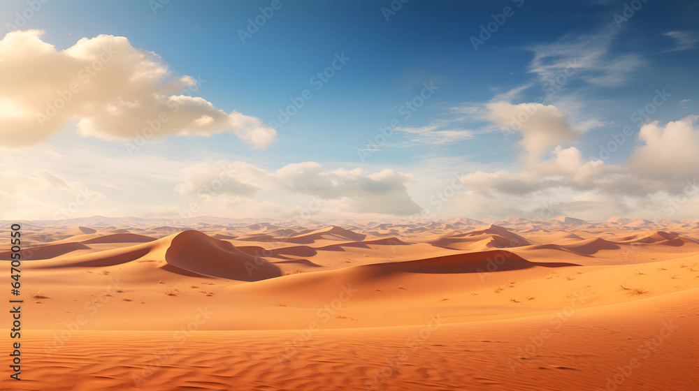 Panoramic view from Sahara desert.