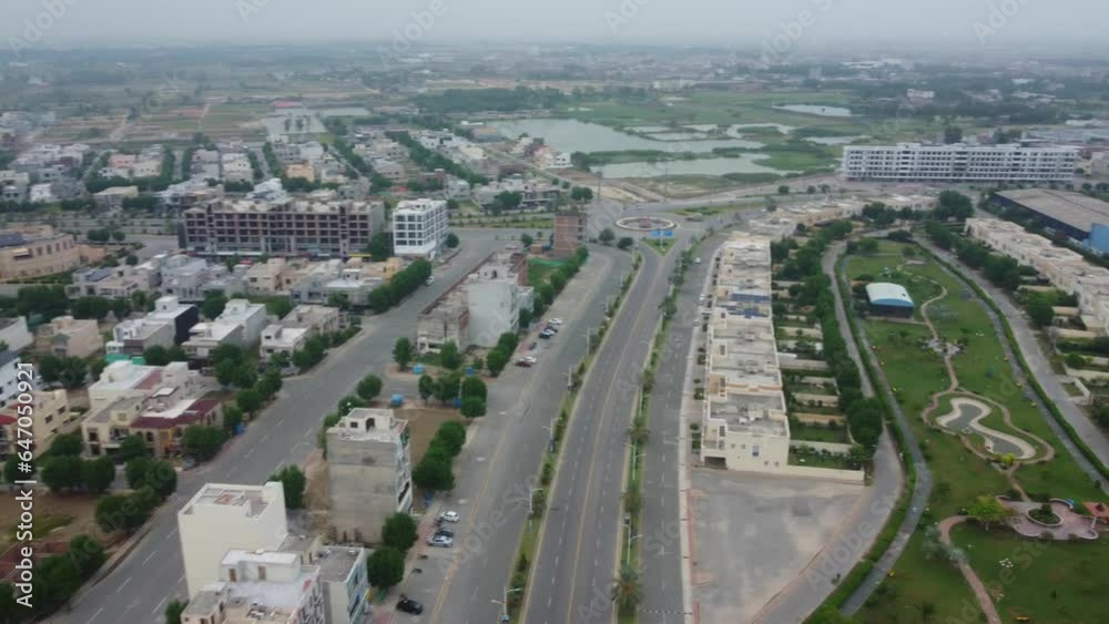 Aerial view of the Bahria Orchard housing society in Lahore City Aerial view of the Bahria Orchard housing society in Lahore City