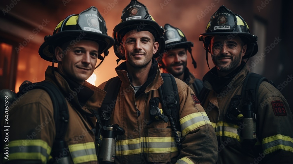 Firefighter men working in dangerous situation, Intense and bravery of firefighter on duty. Firefighter men working in dangerous situation, Intense and bravery of firefighter on duty.