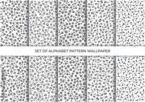 set of alphabet pattern wallpaper template