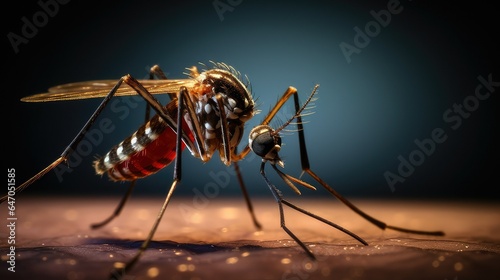 Close-up of a mosquito. generative AI