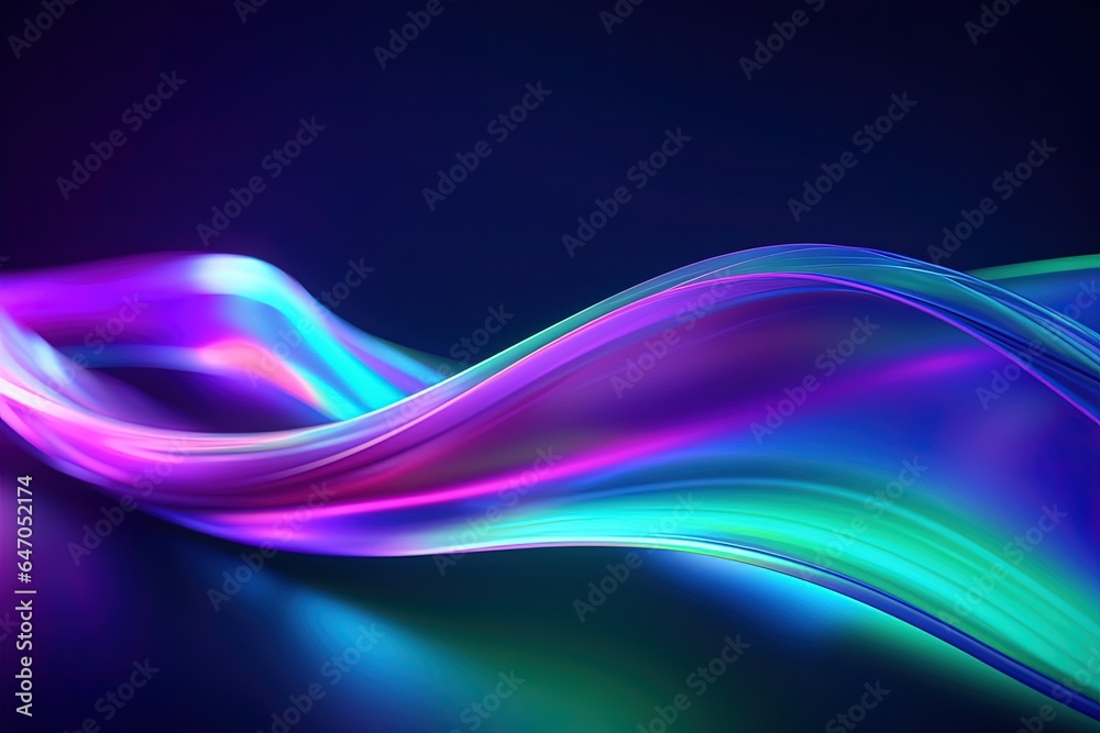 Fototapeta premium abstract futuristic background with pink blue glowing neon moving high speed wave lines and bokeh lights. Data transfer concept Fantastic wallpaper