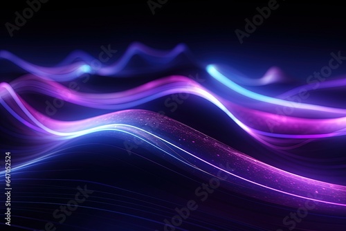 abstract futuristic background with pink blue glowing neon moving high speed wave lines and bokeh lights. Data transfer concept Fantastic wallpaper