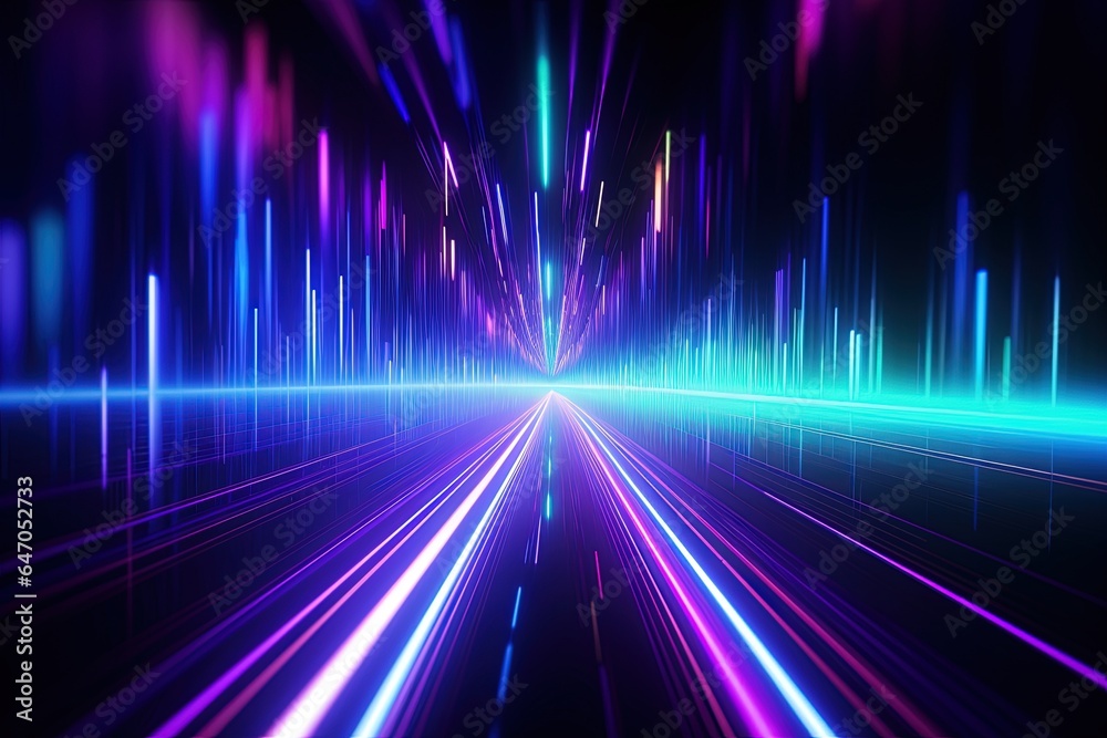 abstract futuristic background with pink blue glowing neon moving high speed wave lines and bokeh lights. Data transfer concept Fantastic wallpaper