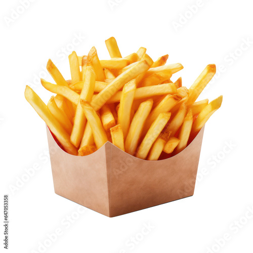 french fries bowl isolated on a transparent background