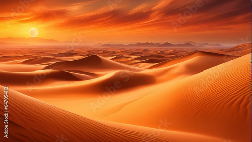 Sunset over sand dunes in the desert © saurav005