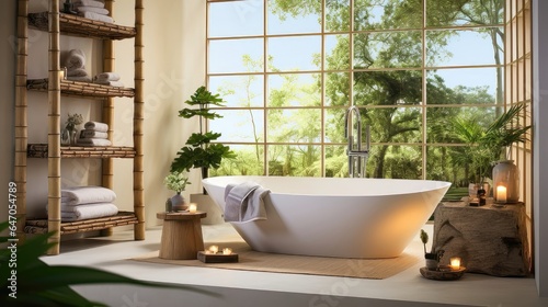 Serene Oasis  A Spa-inspired Bathroom Retreat. Generative AI 6