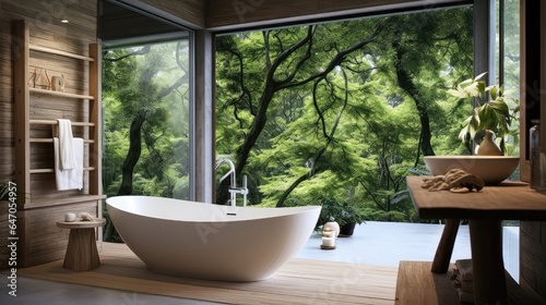 Serene Oasis: A Spa-inspired Bathroom Retreat. Generative AI 4