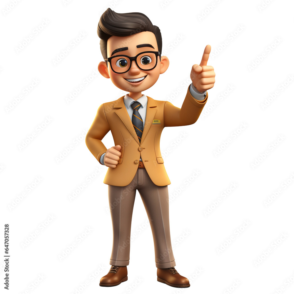 3D Rich man, Business man in pastel tone cartoon character 3D Rich man, Business man in pastel tone cartoon character