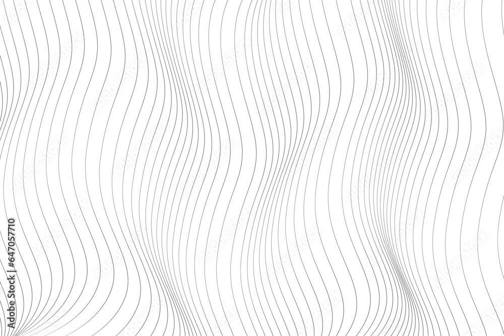 Wave black thin lines vertical curve pattern vector abstract background illustration