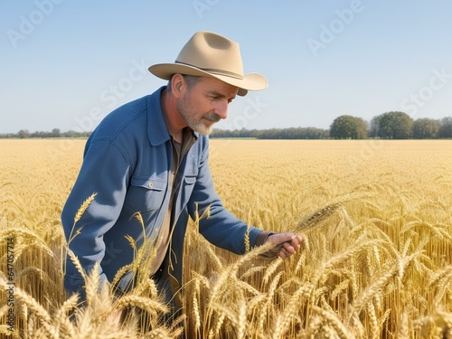 farmer in wheat field © Abida