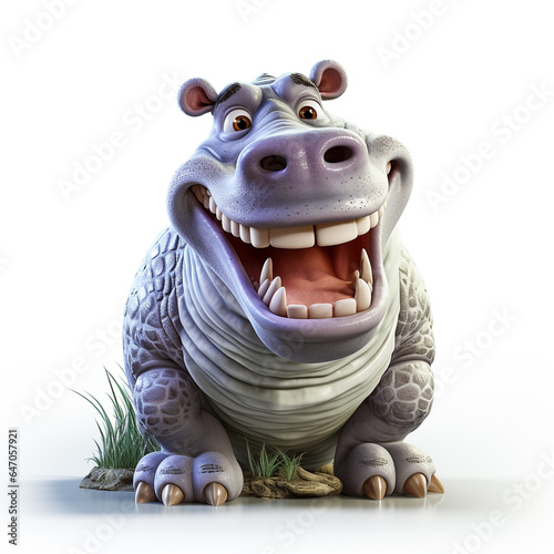 3d cartoon cute hippo © avivmuzi