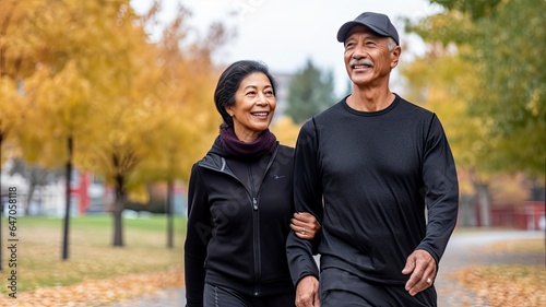 couple in autumn park photo