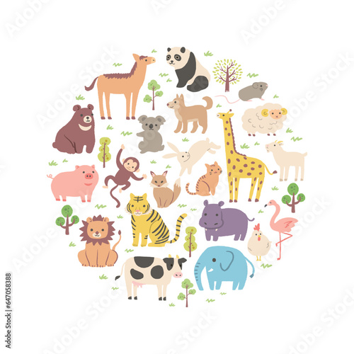 かわいい動物のイラスト　セット