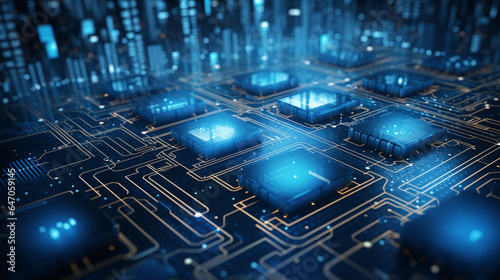 3D-Rendered Digital Data Landscape for AI-Driven Analysis and Secure Network Connections