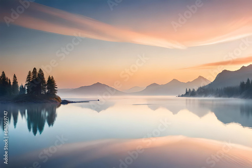 sunrise on the lake for background 