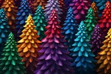 クリスマスのオーナメントやクリスマスツリーのパターン（壁紙・包装紙・カラフル）