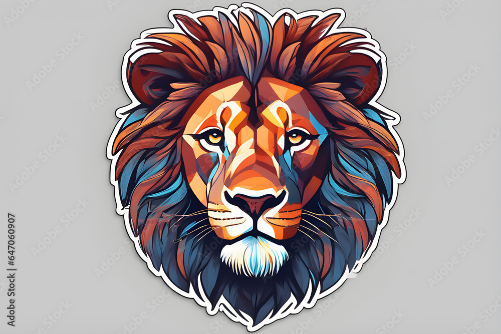Obraz premium Colorful illustrations, a lion, simple design, for a logo or symbol. Vector.