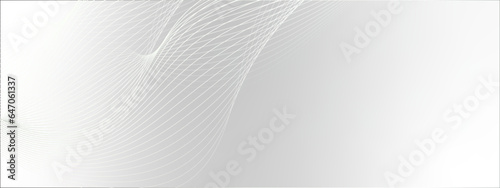 Gray and white abstract background with flowing particles. Digital future technology concept.