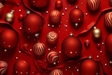 クリスマスの赤いオーナメントのパターン（壁紙・包装紙）