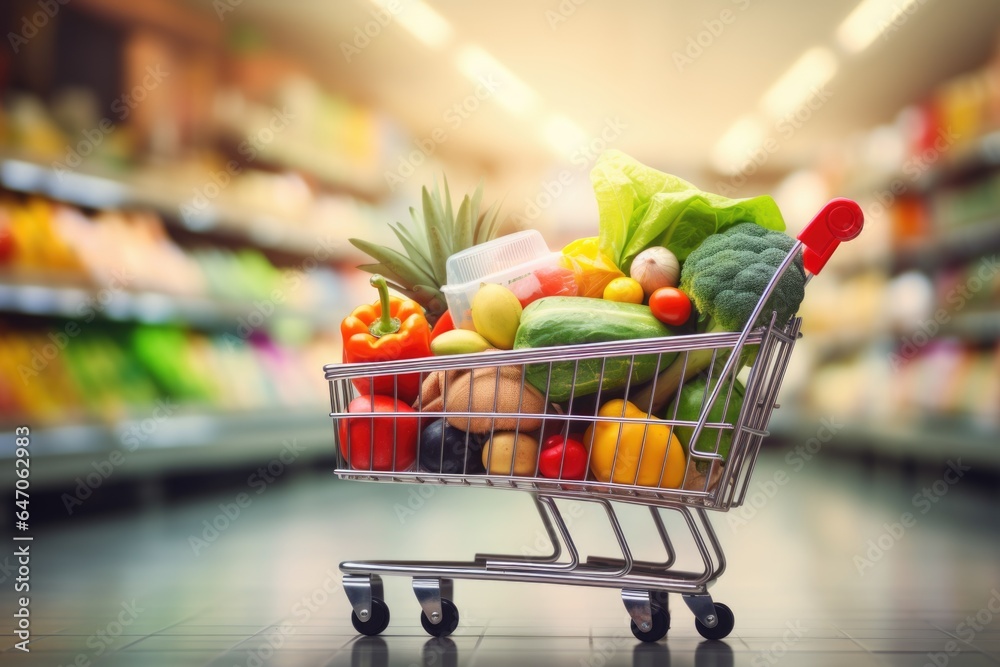 Shopping for Healthy Food concept background