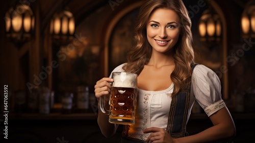 Radiant at the Stein: A Woman's Allure at Oktoberfest