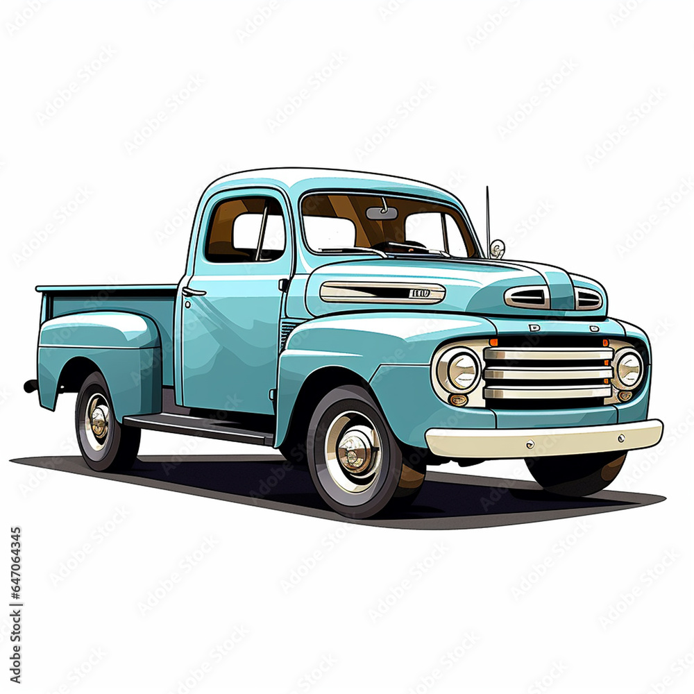 Pickup Truck Illustration Timeless Beauty