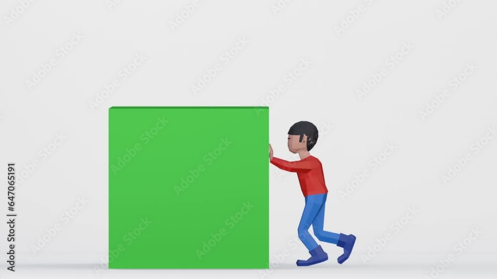 3d render dummy man pushing for transition or video effects 3d render dummy man pushing for transition or video effects