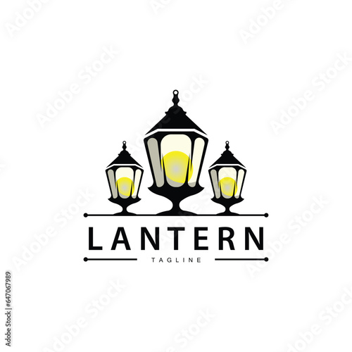 Lantern Logo Vintage Street Lighting Design Illustration Template