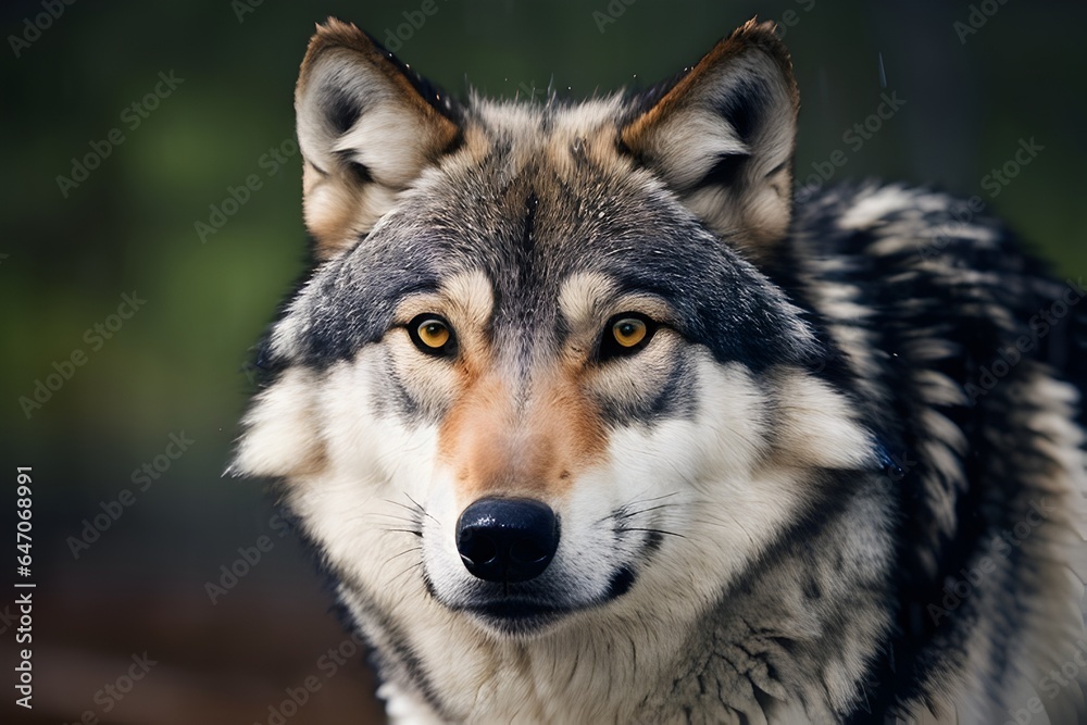 Fototapeta premium Wild Elegance Wolf Portrait in Nature