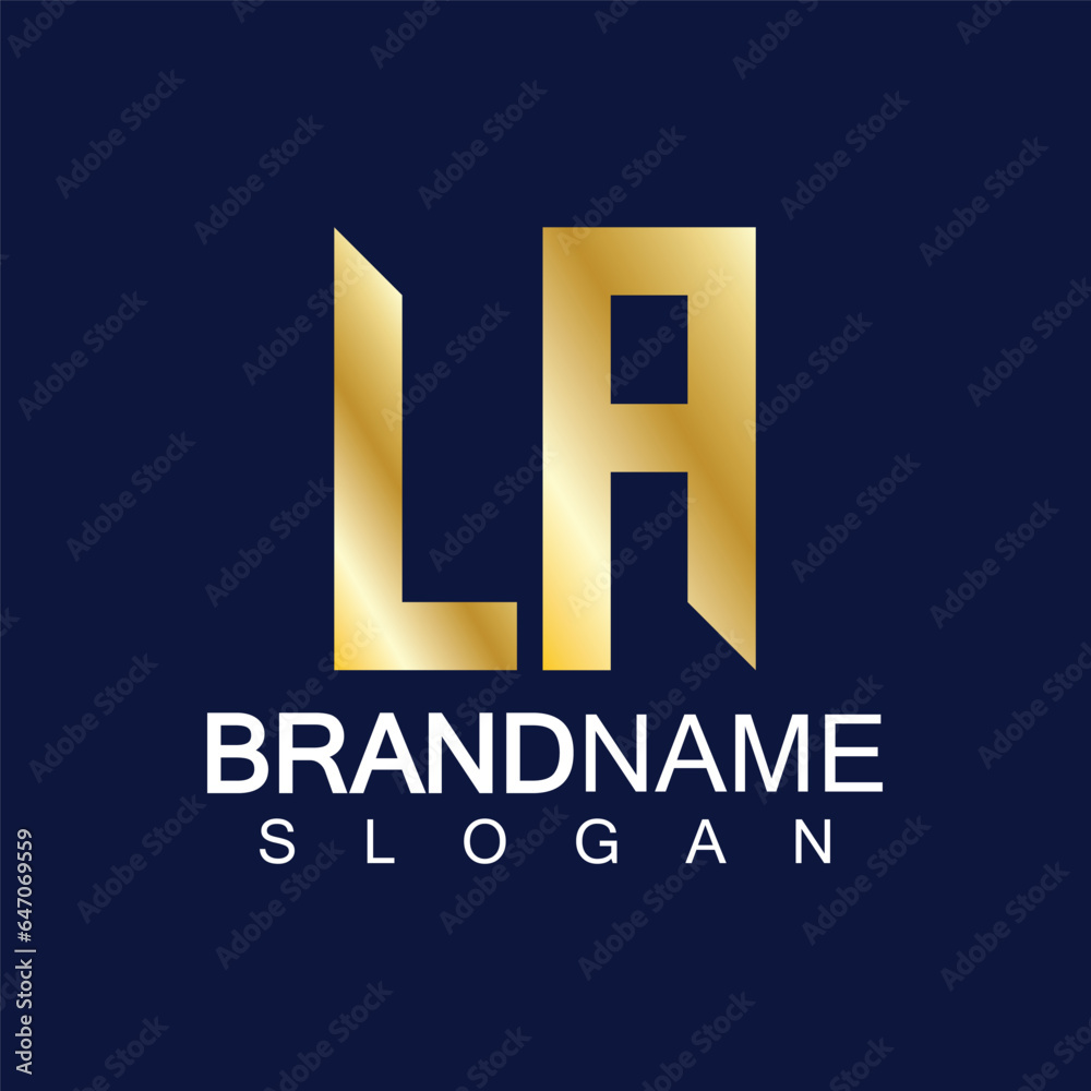 Initial Letters LA Logo Design Vector Template. Initial Letters LA Logo Design Vector Template.