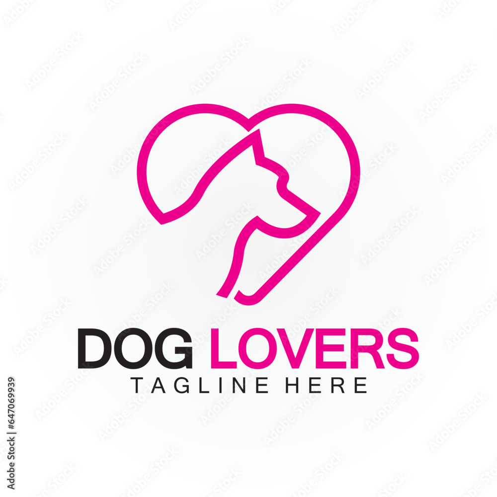 Dog lovers logo design vector template