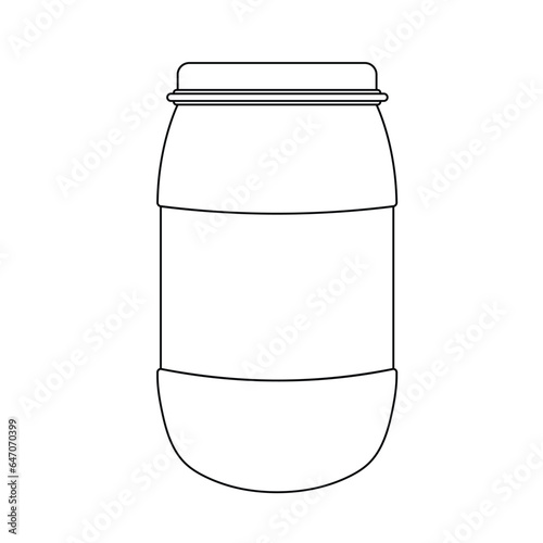 Water Storage Barrel Outline Icon Illustration on White Background