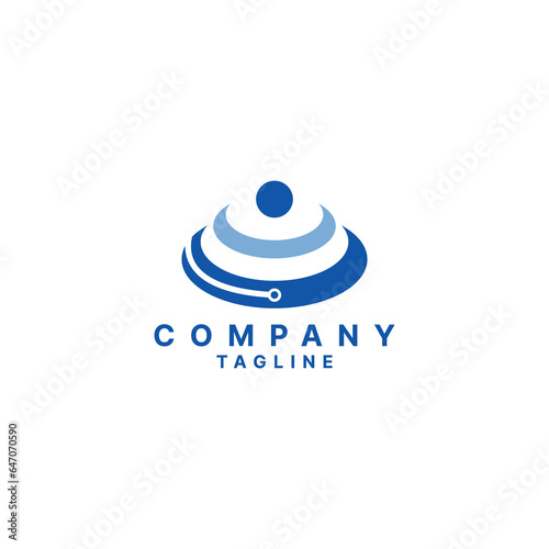 Water drop tech vector logo template