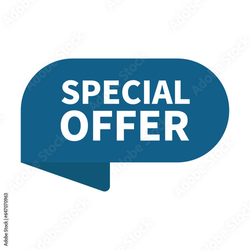 Special Offer In Blue Rectangle Rounded Ribbon Shape For Sale Promotion Business
